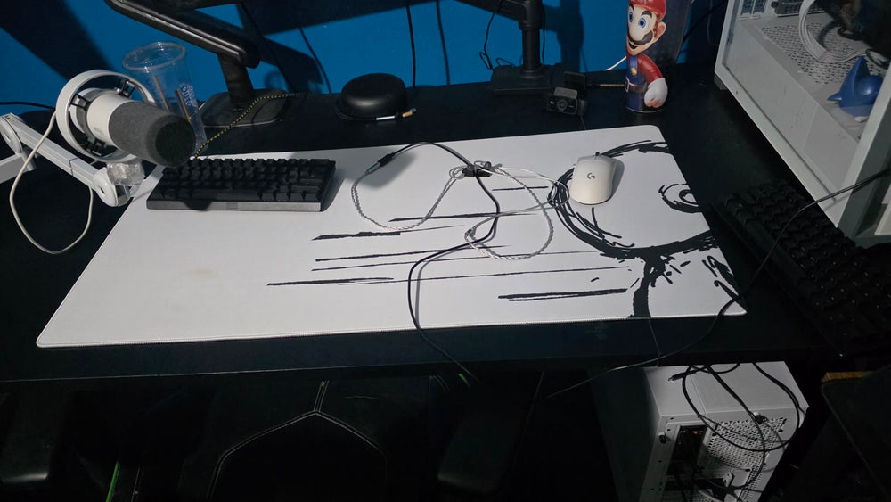 SANEQ desk mat on the artist's desk