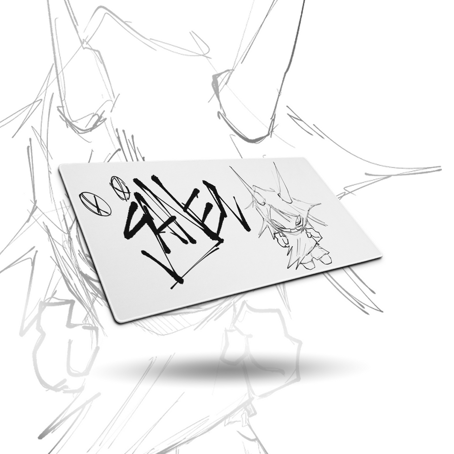 Sketch Series 002 XL desk mat, angled view showing the stitched edges and non-slip base