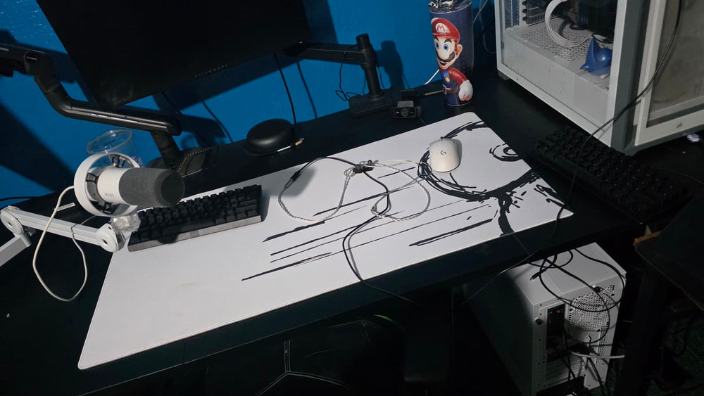 SANEQ desk mat on the artist's desk